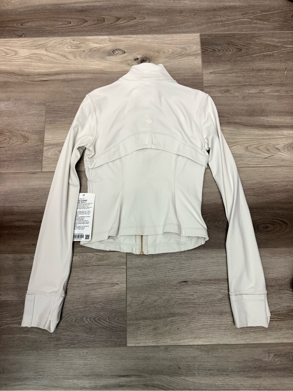 lululemon athletica bone/gold define cropped jacket nulu - Picture 2 of 3